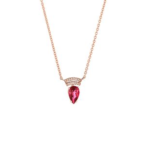 Gargantilha de Gota em Ouro Rosé, Diamante e Topázio com 40 cm