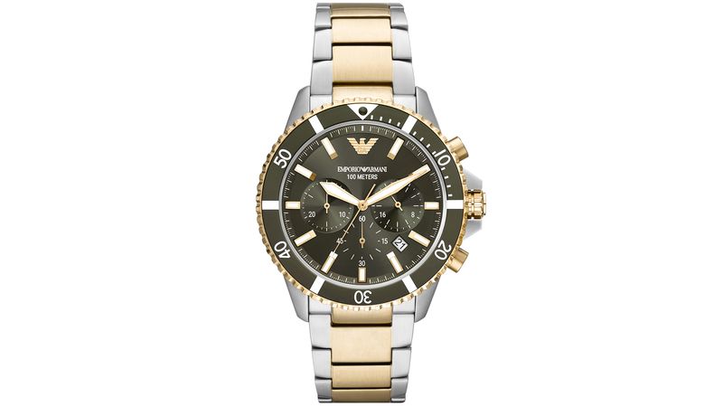 Emporio armani gold deals and silver watch