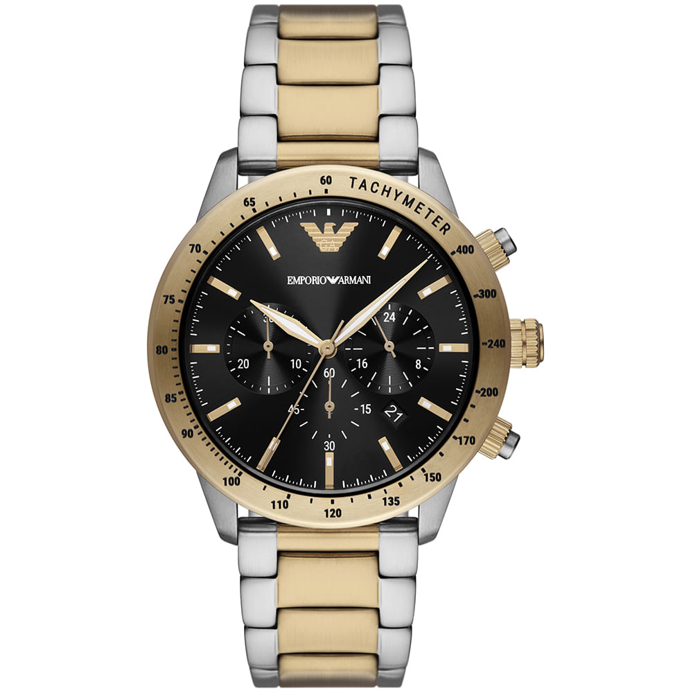 Emporio armani gold shop and silver watch