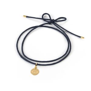 Pulseira de Grau em Couro e Ouro com 50 cm