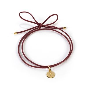 Pulseira de Grau em Couro e Ouro com 50 cm