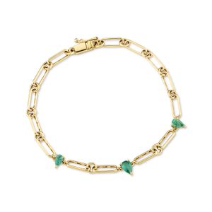 Pulseira em Ouro e Esmeralda com 19 cm