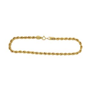 Pulseira de Corda em Ouro com 21 cm