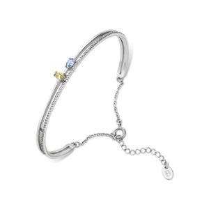 Pulseira de Bracelete em Prata e Zircônia com 60 cm