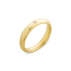 Aliança de Casamento em Ouro e Diamante - 4mm perfil Tubular