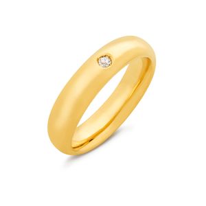 Aliança de Casamento em Ouro e Diamante - 5mm perfil Tubular