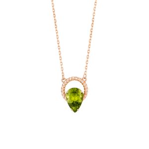 Gargantilha em Ouro Rosé e Peridoto com 45 cm