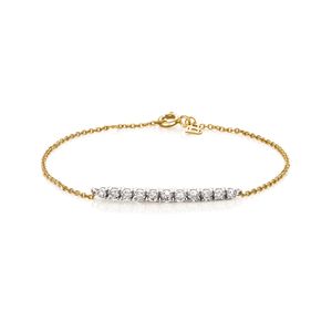 Pulseira em Ouro, Ouro Branco e Diamante com 17 cm