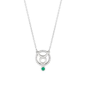 Gargantilha de Signo de Touro em Prata e Zircônia com 45 cm