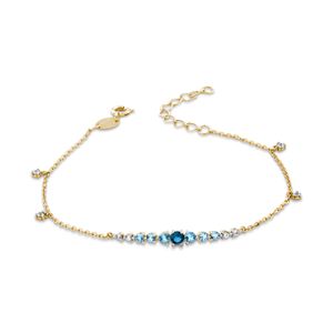 Pulseira em Ouro e, Topázio e Topazio London com 19 cm