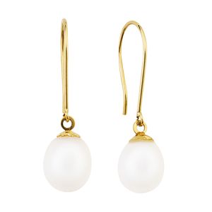 Brinco de Anzol em Ouro e Pérola