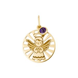 Pingente de Anjo em Ouro e Ametista