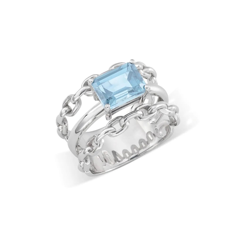 Anel em Prata e Topázio