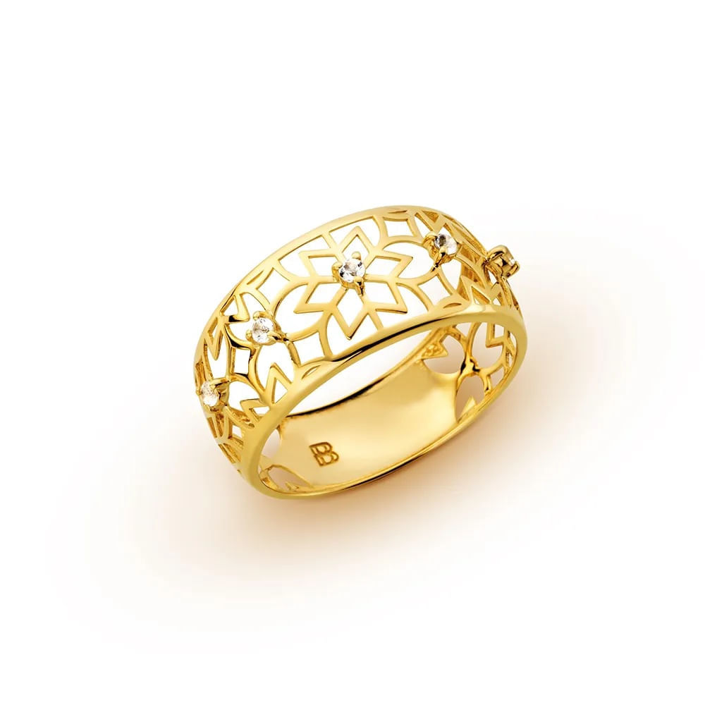 FLOCO DE NEVE POLIDO C/ TOPAZIO BRANCO 1,5MM