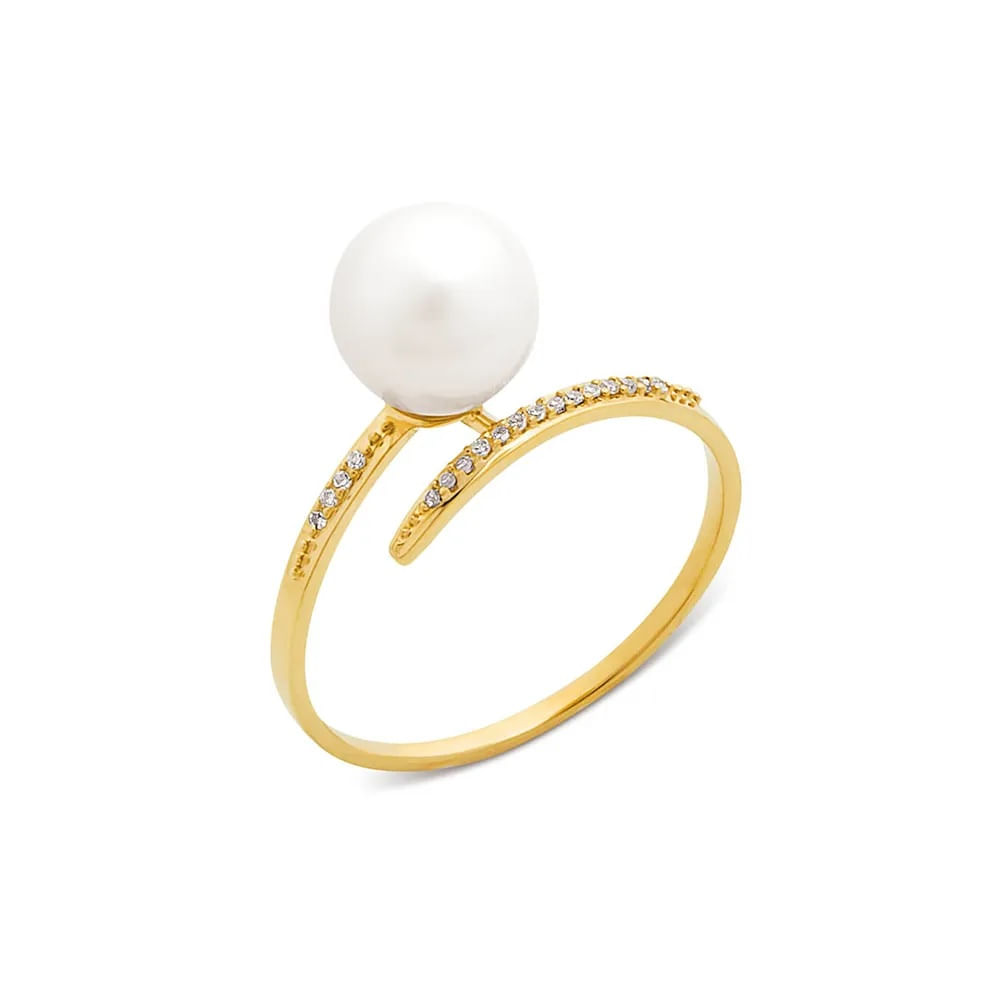 Anel em Ouro, Diamante e Pérola