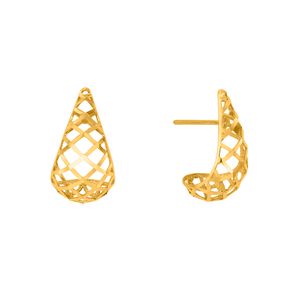 Brinco em Ouro Amarelo 18k Modelo Meia Argola